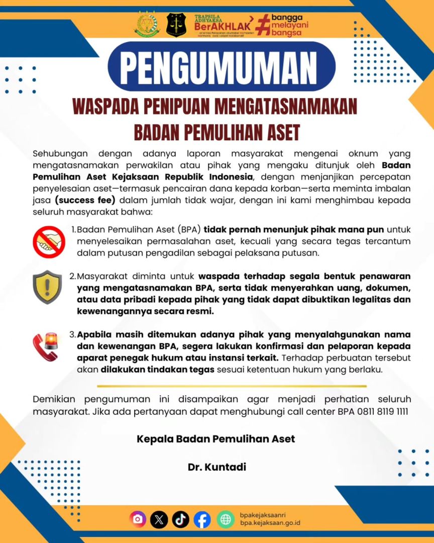 Waspada Penipuan Mengatasnamakan BPA